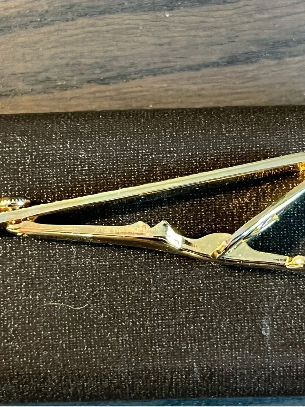 Gold Tie Clip with Tiger Eye Accent